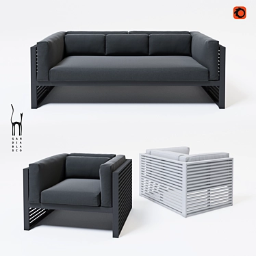 Shadow Essence Outdoor Furniture Set 3D model image 1 