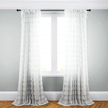 Elegant Window Drapes 3D model image 1 