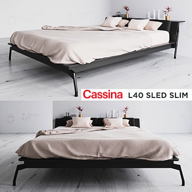 Elegant Cassina L40 Bed 3D model image 1 