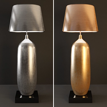 Stylish Silver and Gold Floor Lamp 3D model image 1 
