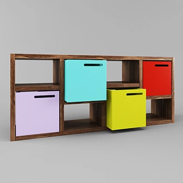 Temahome Boxed Bookcase: Contemporary Storage Solution 3D model image 1 