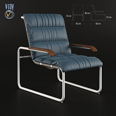 Timeless Comfort: THONET S35N Upholstered Chair 3D model image 1 