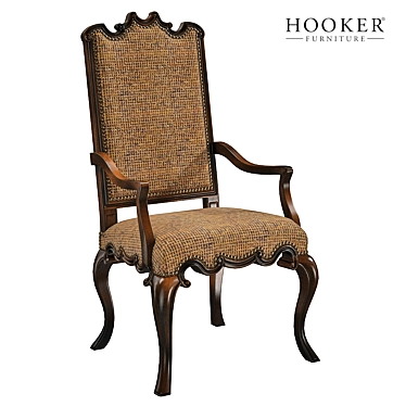 Elegant Canterbury Ebony Arm Chair 3D model image 1 