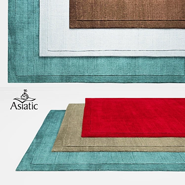 York Rugs: Chocolate, Duck Egg, Poppy, Taupe, Teal - 5 Elegant Designs 3D model image 1 
