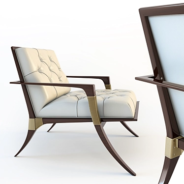 Luxurious Athens Tufted Lounge Chair 3D model image 1 