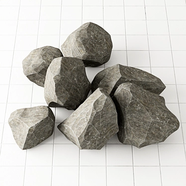 Rock Stone Collection: 7 Unique Gems 3D model image 1 