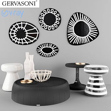 Elegant Coffee Tables & Mirrors_GERVASONI 3D model image 1 