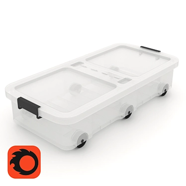 Mobile Storage Box with Wheels 3D model image 1 