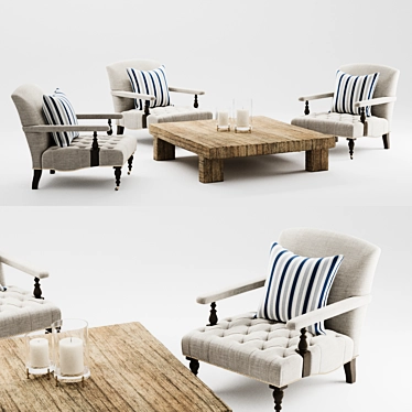 Ralph Lauren Timber Chair Set 3D model image 1 