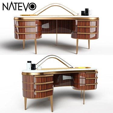 Elegant Natevo KARA Writing Desk 3D model image 1 