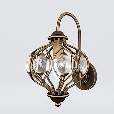 Elegant Crystal Wall Sconce 3D model image 1 