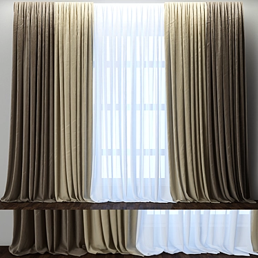 Elegant V-Ray Curtain 2011 3D model image 1 