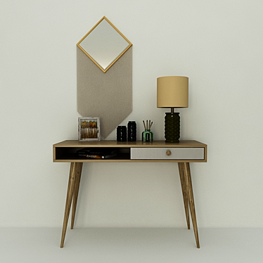 Elegant Wall Table & Decor 3D model image 1 