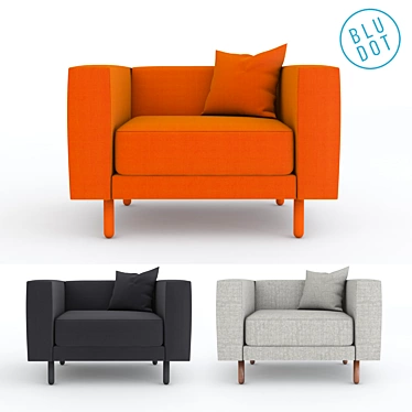Contemporary Comfort: Bludot Mono Lounge 3D model image 1 