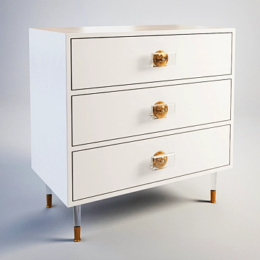 Eloquent 3-Drawer Chest - Gramercy Home 3D model image 1 