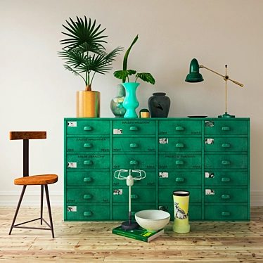 Green decorative loft set