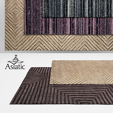 Elegant Asiatic Mica & Jazz Rugs 3D model image 1 