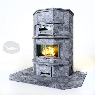 Title: Tulikivi TLU2637-11 Marble Fireplace 3D model image 1 