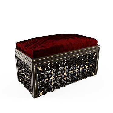 Exquisite Pearl Wood Damascene Bench 3D model image 1 