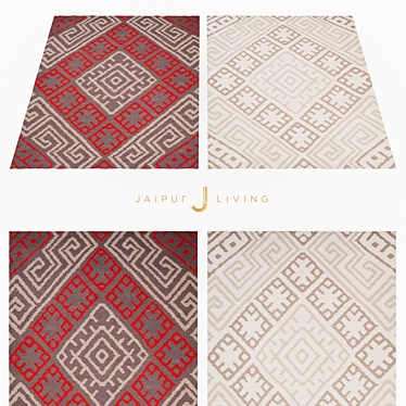 Jaipur Zagros Rug: Modern Cotton Flat Weave 3D model image 1 