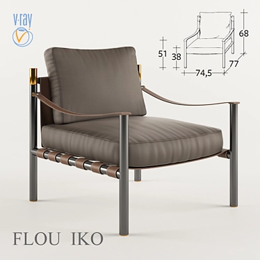 Cozy Chic: Flou IKO Small Armchair 3D model image 1 