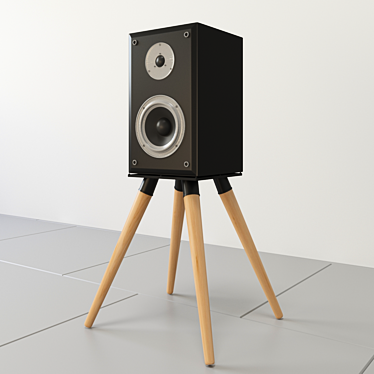 Solid Wood Speaker Stands 3D model image 1 