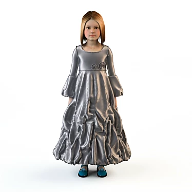 Festive Children's Dress 3D model image 1 