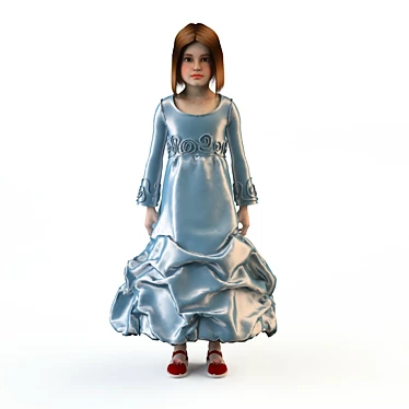 Festive Children's Dress: Perfect for Celebrations 3D model image 1 