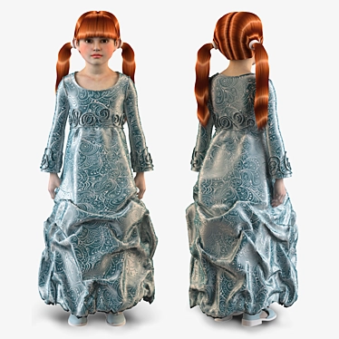 Festive Children's Dress: Perfect for Any Celebration! 3D model image 1 