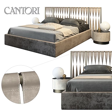 Elegant Twist Cantori Bed 3D model image 1 