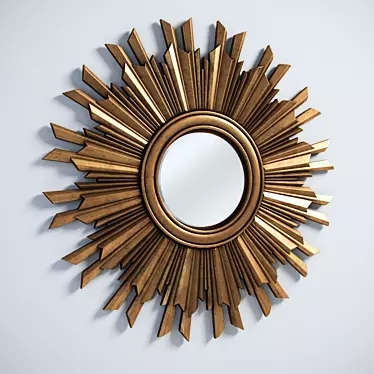 Sleek Sun Mirror to Brighten Your Space 3D model image 1 