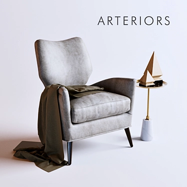 Arteriors Beck Chair Stone Leather Gray Ash