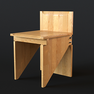 BO Chair: Iconic Design with Brazilian Pine 3D model image 1 