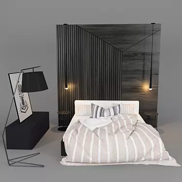 Elegant Vray 3.5 Bed B01 3D model image 1 