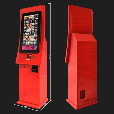 CineTicket VendMachine: Smoothing Screen, Compact Design 3D model image 1 