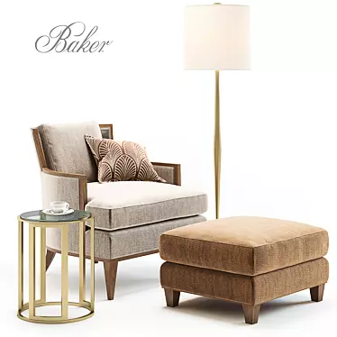 Designer Baker California Lounge Chair Set 3D model image 1 