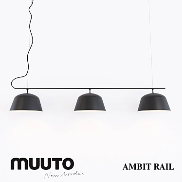 Ambit Rail: Minimalist Pendant Lighting 3D model image 1 