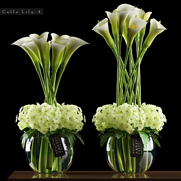 Elegant Calla Lily Arrangement 3D model image 1 