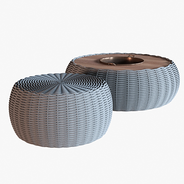 Tidelli Marina Center & Side Table: Sleek Brazilian Design 3D model image 1 