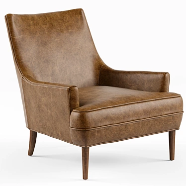 Vanda Camel Brown Leather Armchair 3D model image 1 