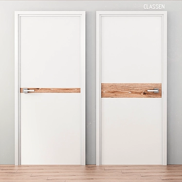 Classen Collection Doors №1 - White Lacquer/Oak Cassano Latte (2022X818mm) 3D model image 1 