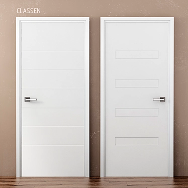 Classen Linea B White Lacquered Doors 3D model image 1 