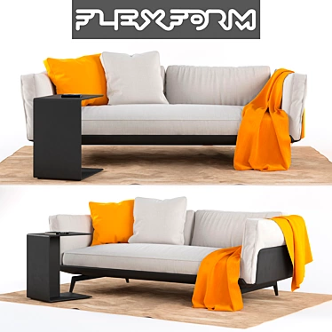 ESTE 3-Seater Sofa + Plain Coffee Table 3D model image 1 