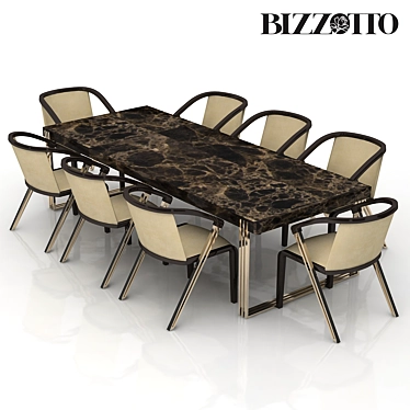 Elegant BIZZOTTO Dining Set 3D model image 1 