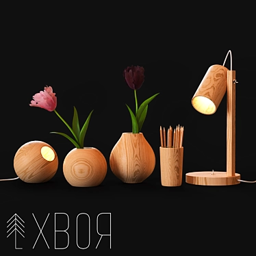 Stylish Table Lamp & Decor  3D model image 1 