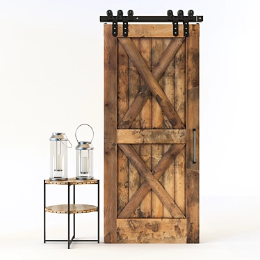 Rustic Charm Barn Door 3D model image 1 