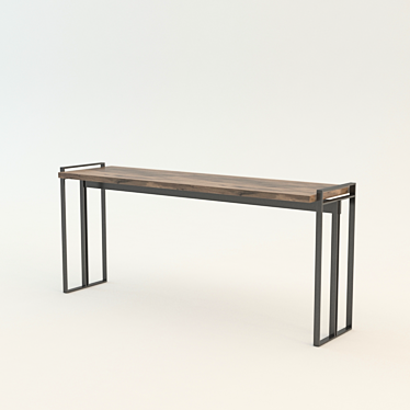 Sleek Metal Hourglass Console 3D model image 1 