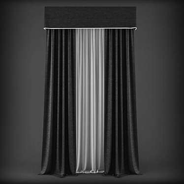 Elegant Window Drapes 3D model image 1 