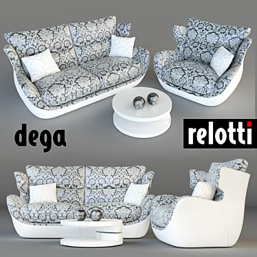 Title: Relotti Dega Sofa & Chair Set 3D model image 1 