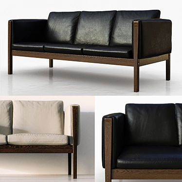 Iconic CH163 Sofa by Carl Hansen 3D model image 1 